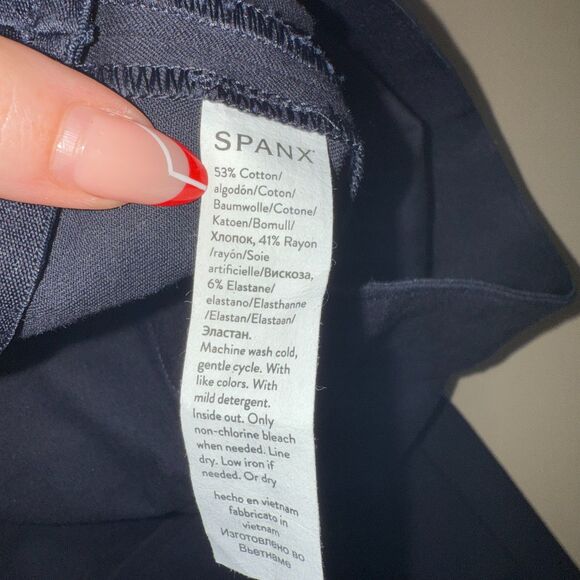 SPANX On The Go Ankle Slim Straight Pant -  Navy L - Picture 8 of 8